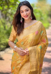 Organza Zari Woven Festive Wear Saree
